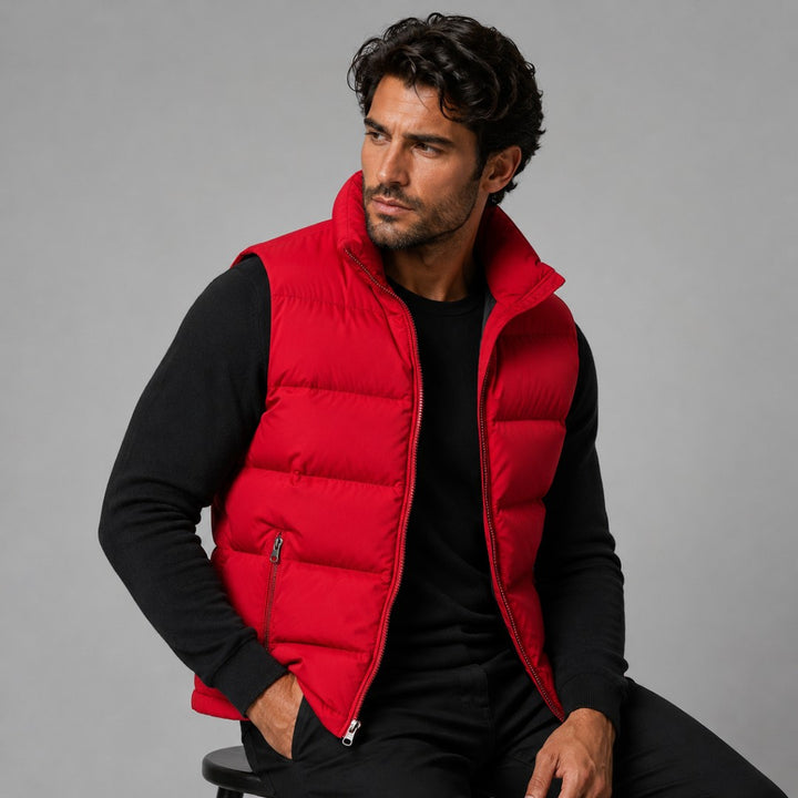 Padded Zip-Front Puffer Gilet with Zip Pockets