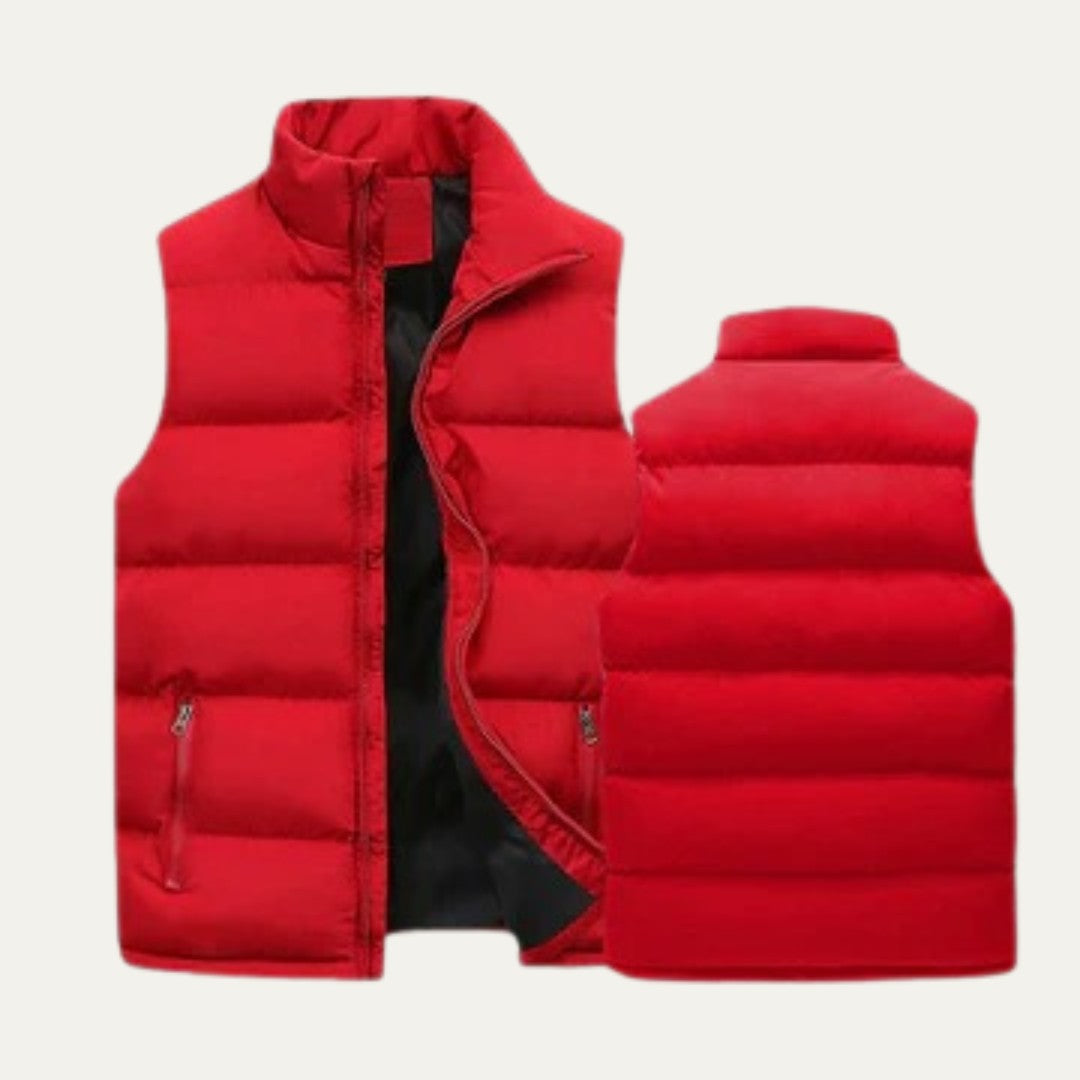 Padded Zip-Front Puffer Gilet with Zip Pockets