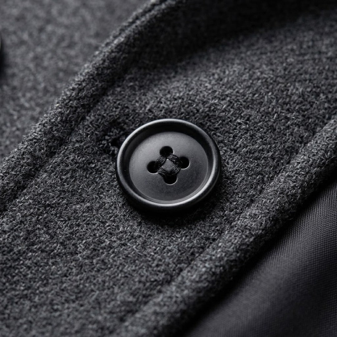 The Vicenza Men's Long Double Breasted Wool Trench Coat