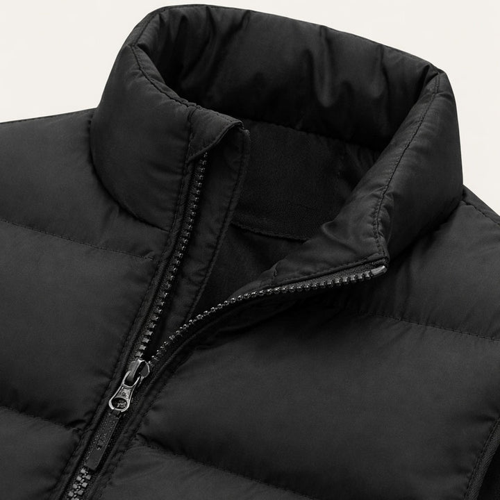 Padded Zip-Front Puffer Gilet with Zip Pockets