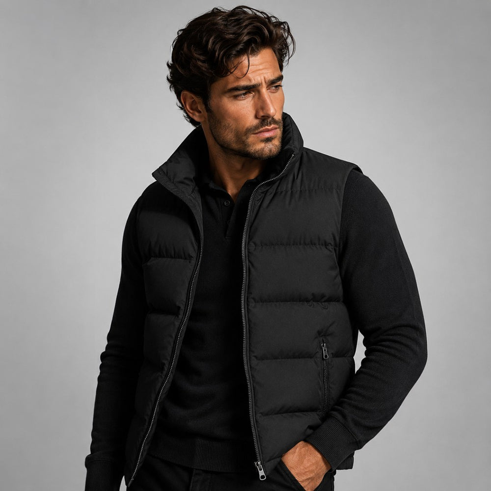 Padded Zip-Front Puffer Gilet with Zip Pockets