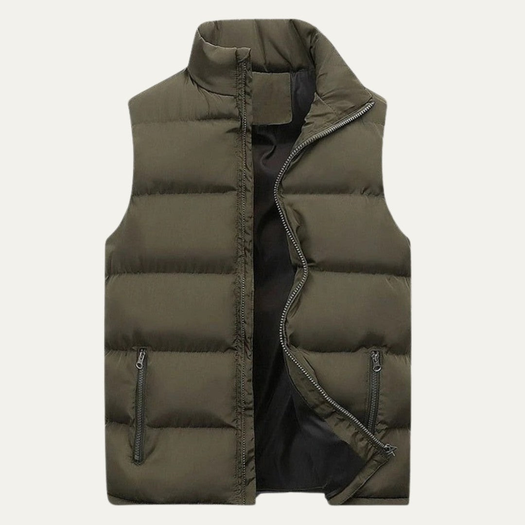 Padded Zip-Front Puffer Gilet with Zip Pockets