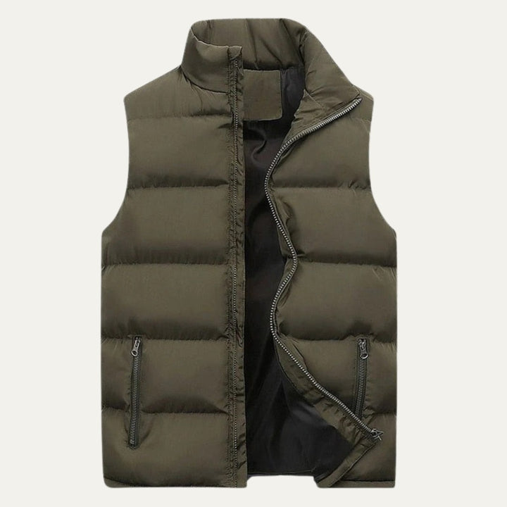 Padded Zip-Front Puffer Gilet with Zip Pockets