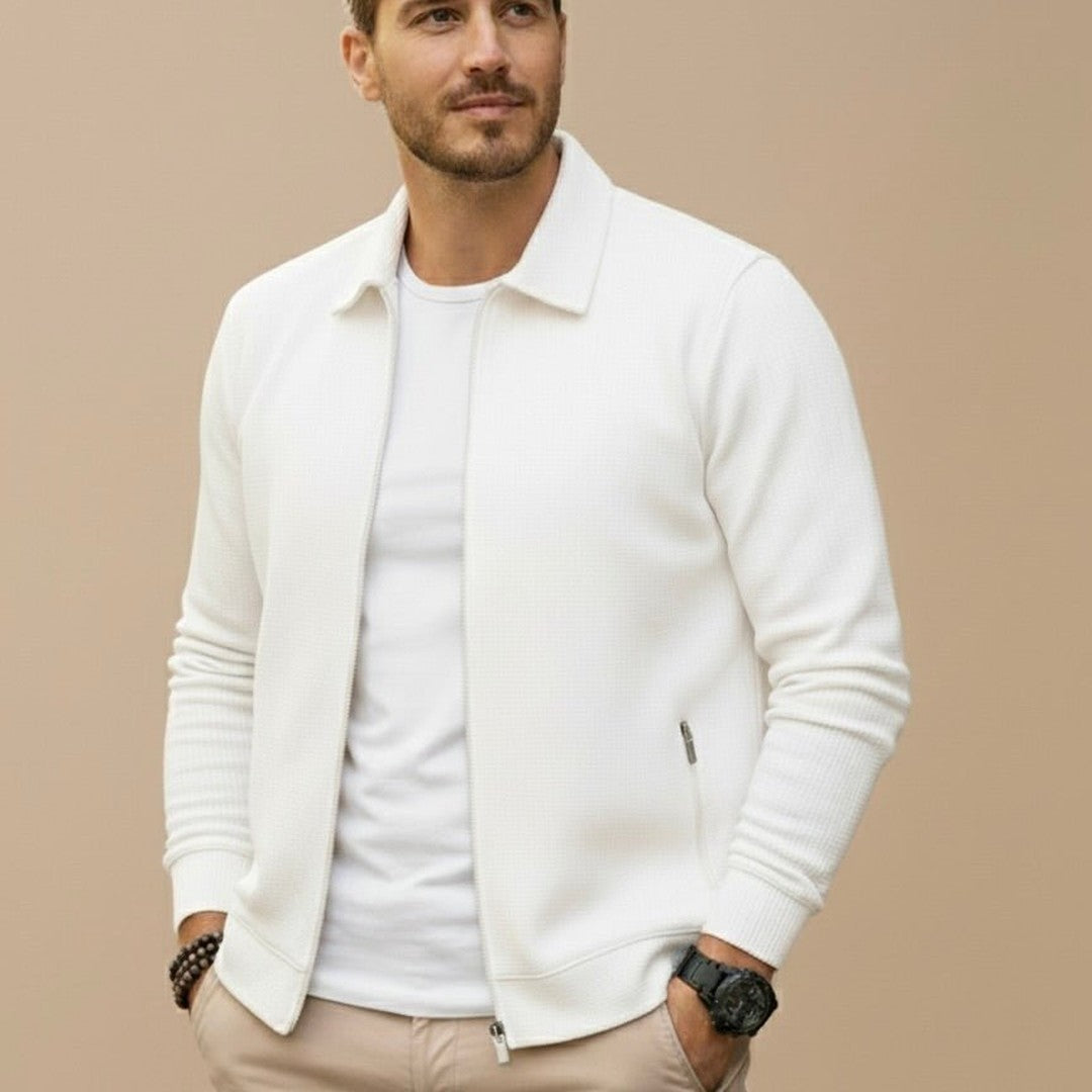 TEXTURED ZIP VEST FOR MEN