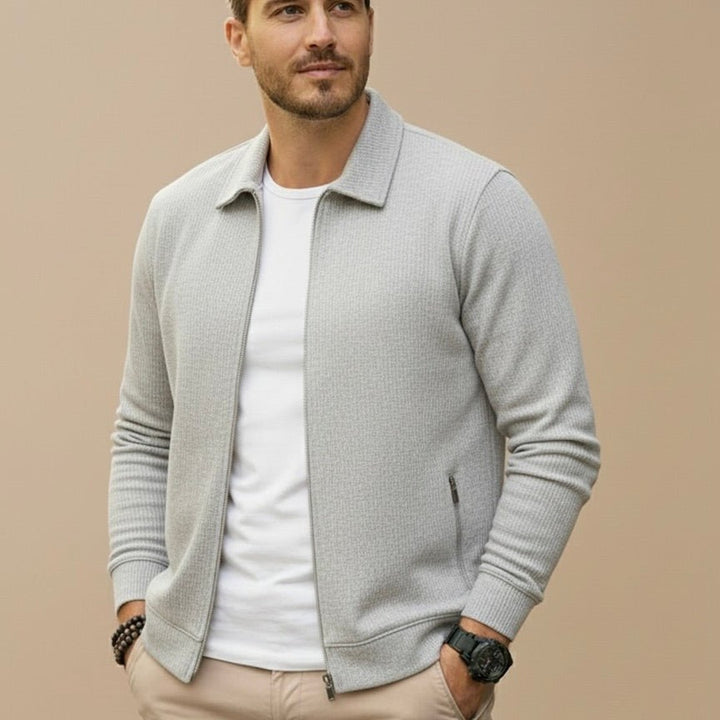 TEXTURED ZIP VEST FOR MEN