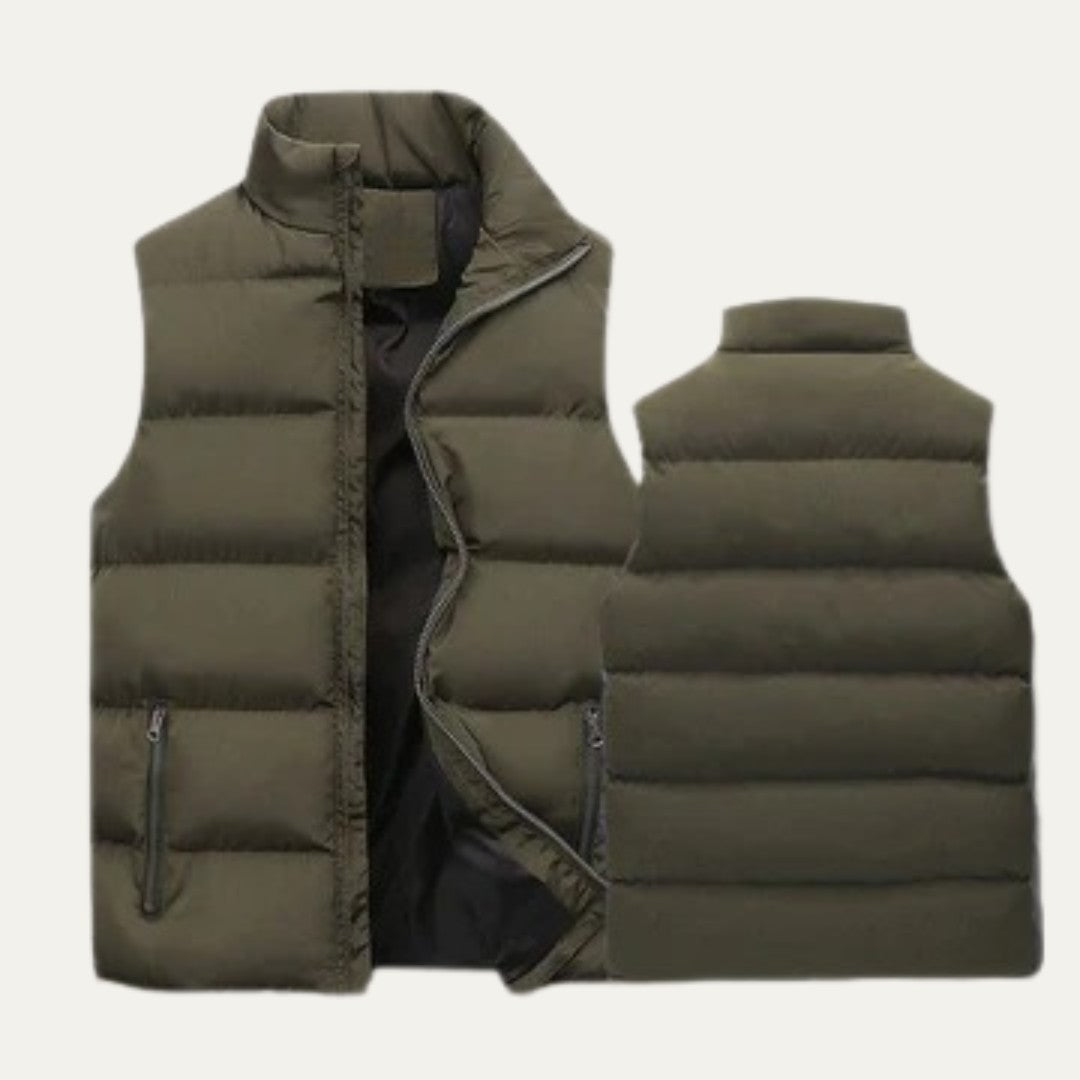 Padded Zip-Front Puffer Gilet with Zip Pockets