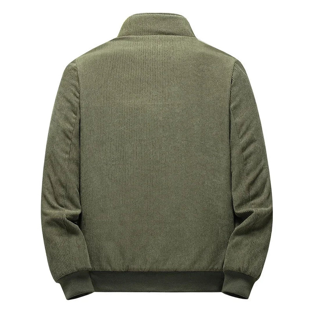 Ribbed Cuff Corduroy Bomber Jacket