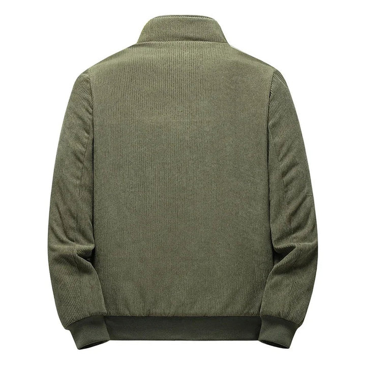 Ribbed Cuff Corduroy Bomber Jacket