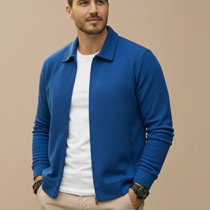 TEXTURED ZIP VEST FOR MEN