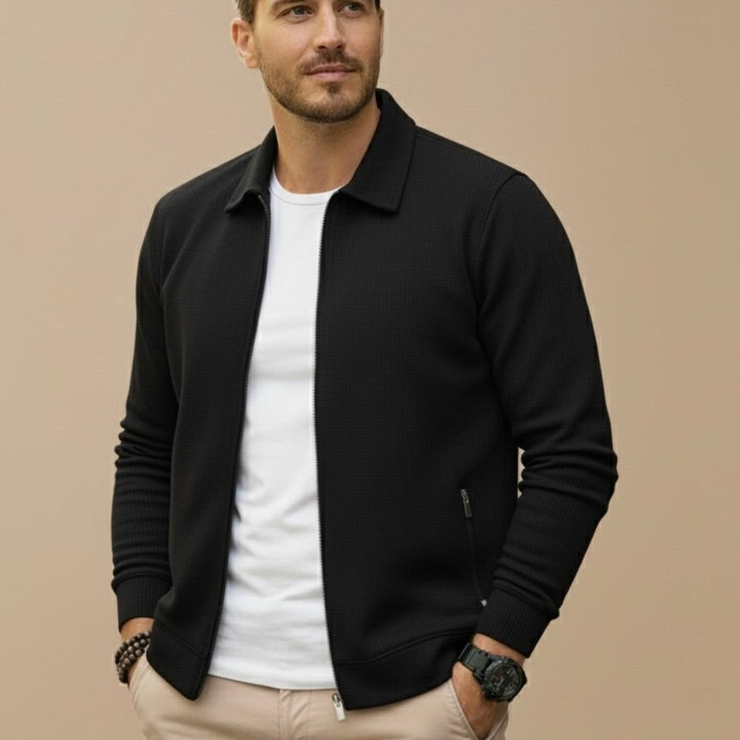 TEXTURED ZIP VEST FOR MEN
