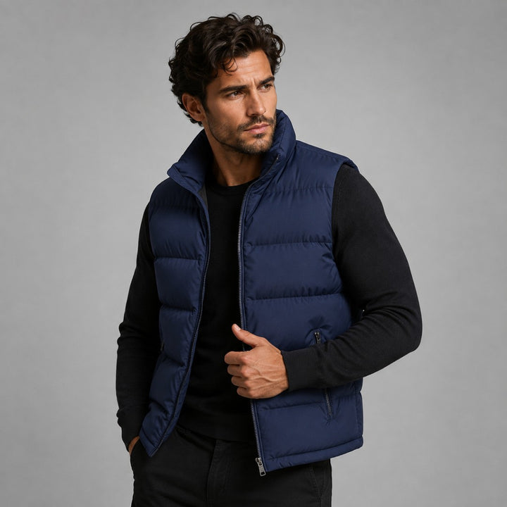 Padded Zip-Front Puffer Gilet with Zip Pockets