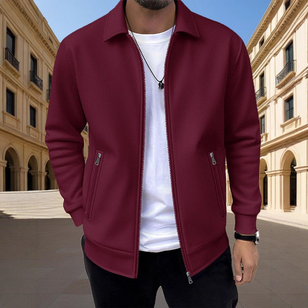 TEXTURED ZIP VEST FOR MEN