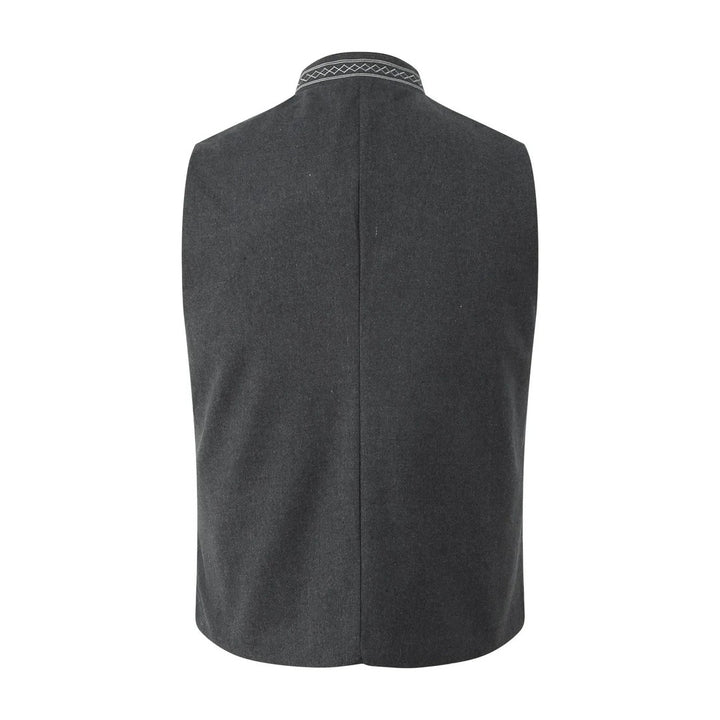 Button-Front Stand Collar Waistcoat