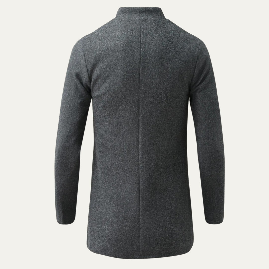 The Collingwood Men's Elegant Wool Blend Single Breasted Winter Trench Coat