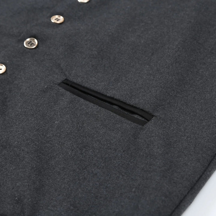 Button-Front Stand Collar Waistcoat