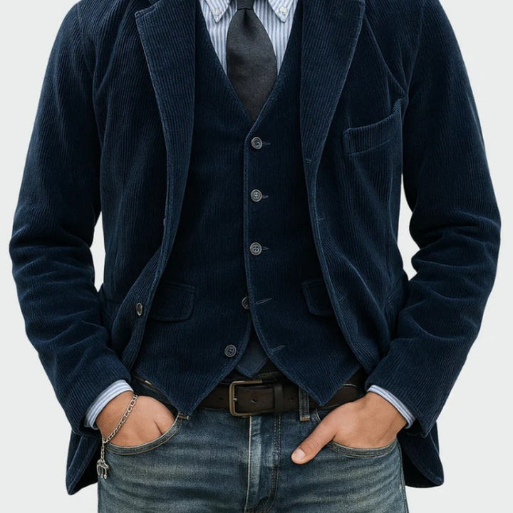 REFINED CORDUROY BLAZER SUIT FOR MEN