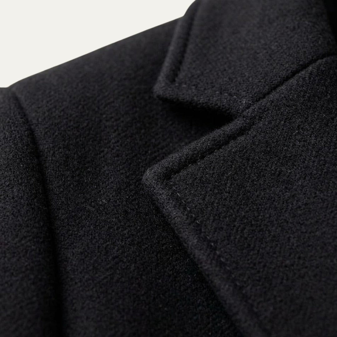 Slim Notch Lapel Wool-Look Topcoat