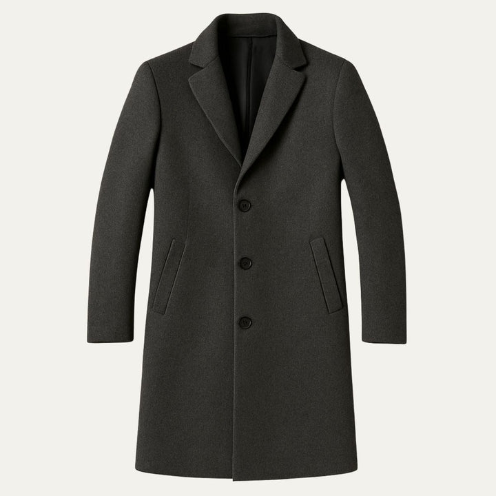 Slim Notch Lapel Wool-Look Topcoat
