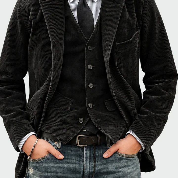 REFINED CORDUROY BLAZER SUIT FOR MEN