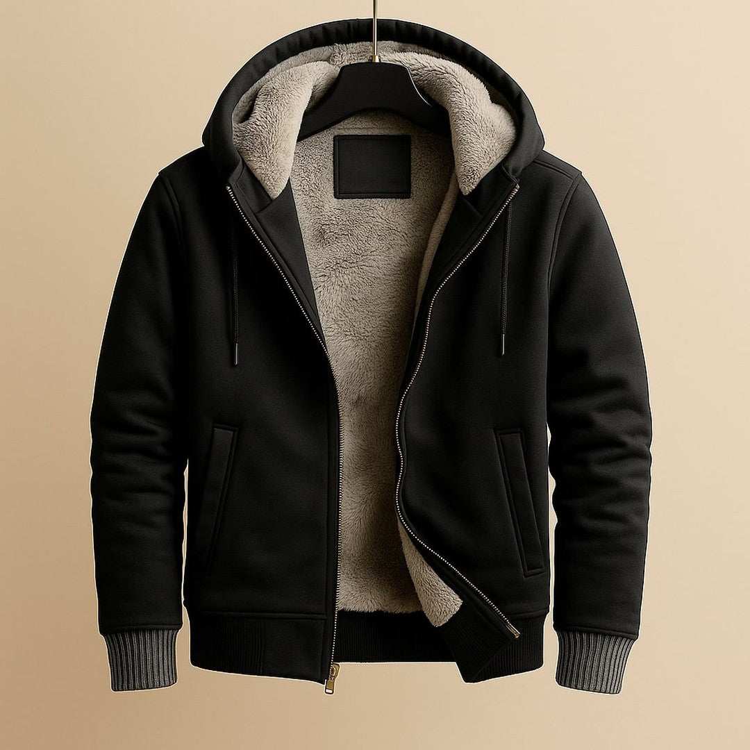 Colour-Block Sherpa-Lined Hoodie