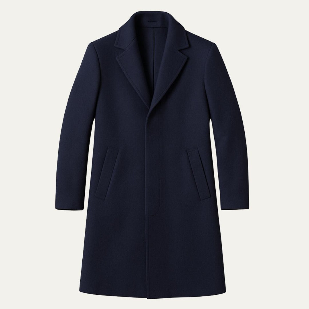 Slim Notch Lapel Wool-Look Topcoat