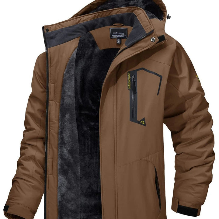 Colour-Block Storm Flap Hooded Parka