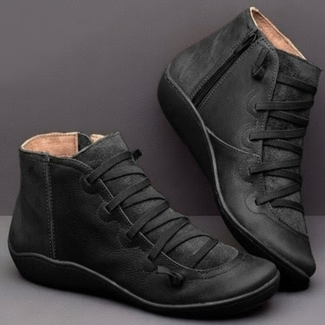 Zip-Up Ankle Boots