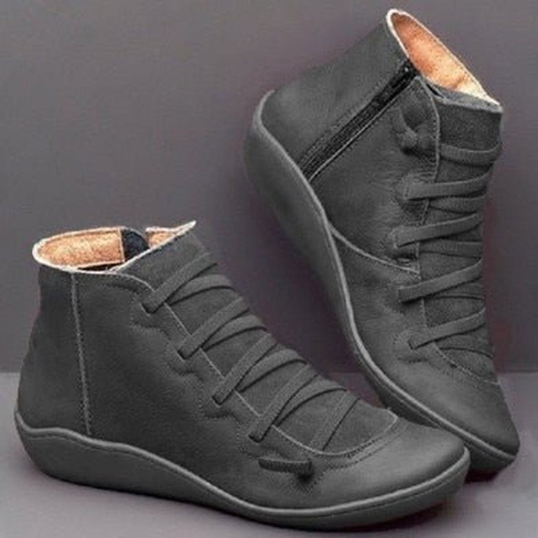 Zip-Up Ankle Boots