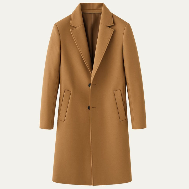 Slim Notch Lapel Wool-Look Topcoat