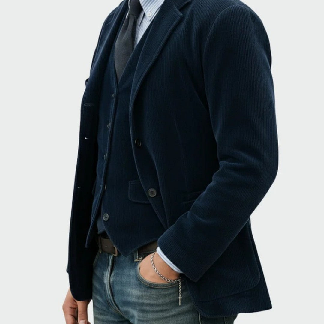 REFINED CORDUROY BLAZER SUIT FOR MEN