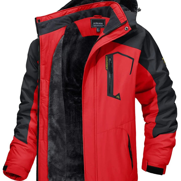 Colour-Block Storm Flap Hooded Parka