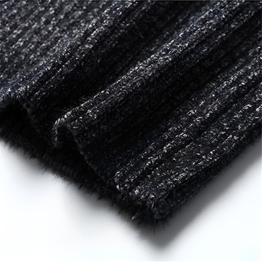 Textured Ribbed Turtleneck Sweater