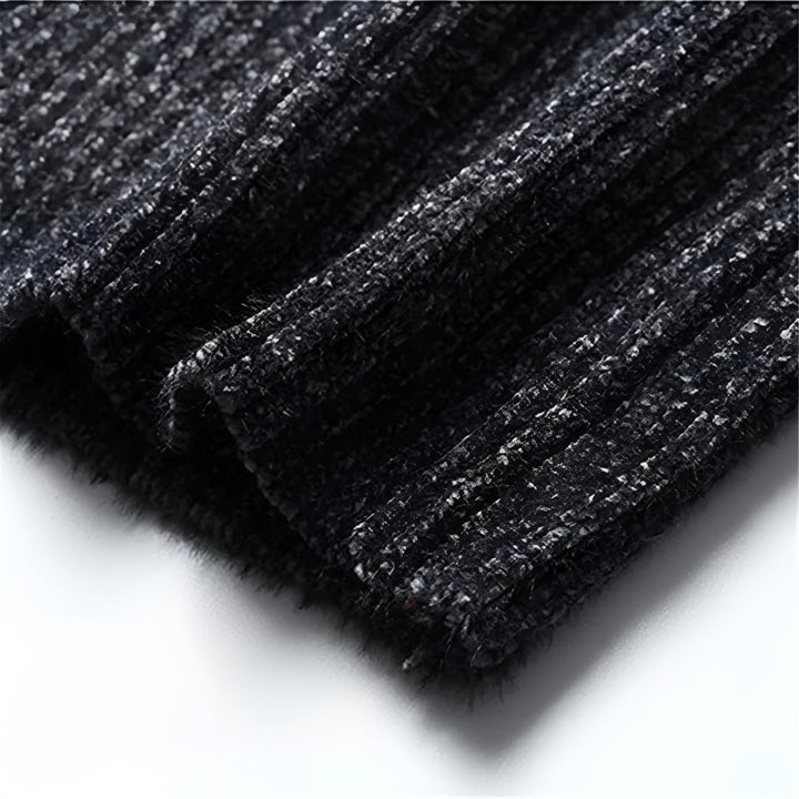 Textured Ribbed Turtleneck Sweater