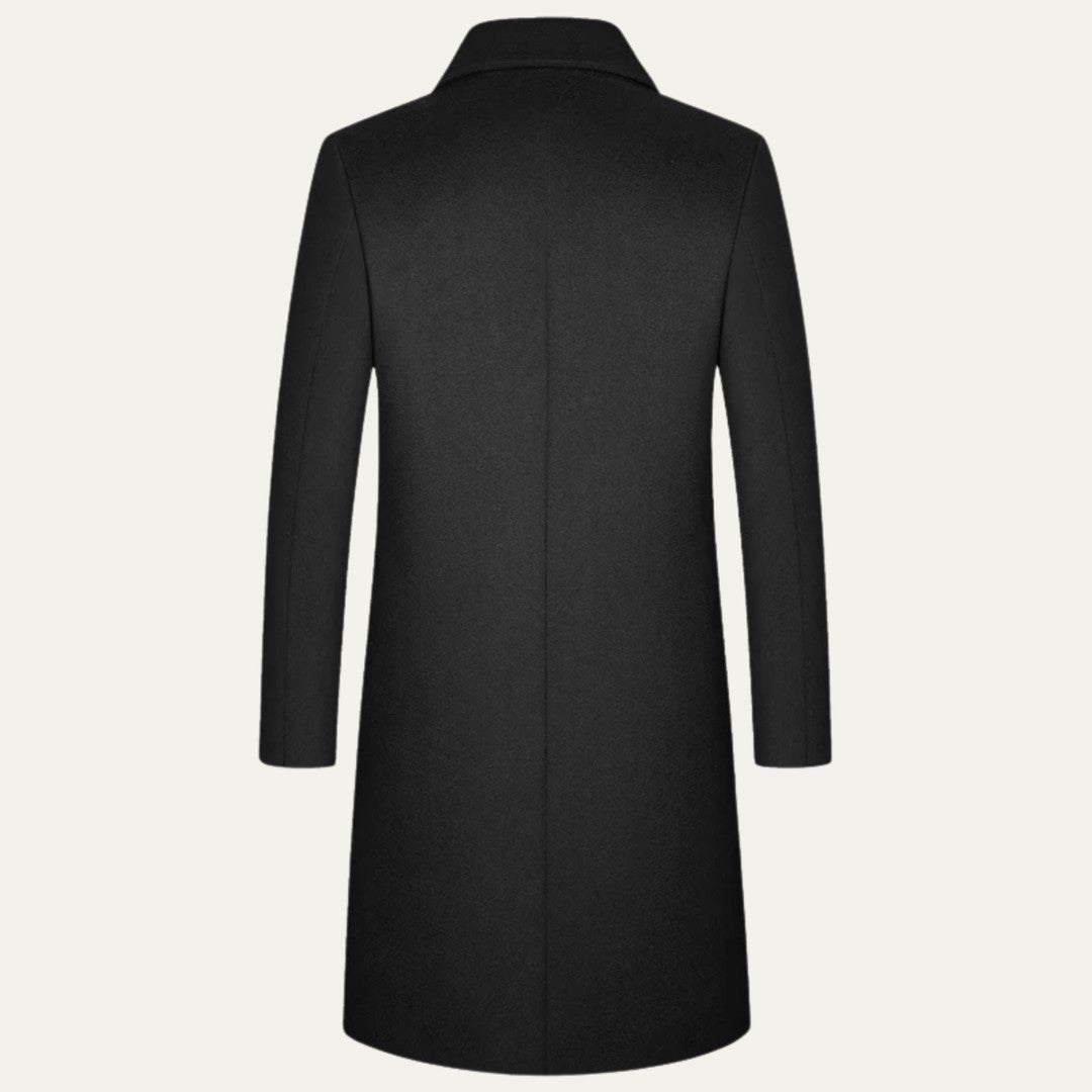 Longline Single-Breasted Coat with Quilted Lining