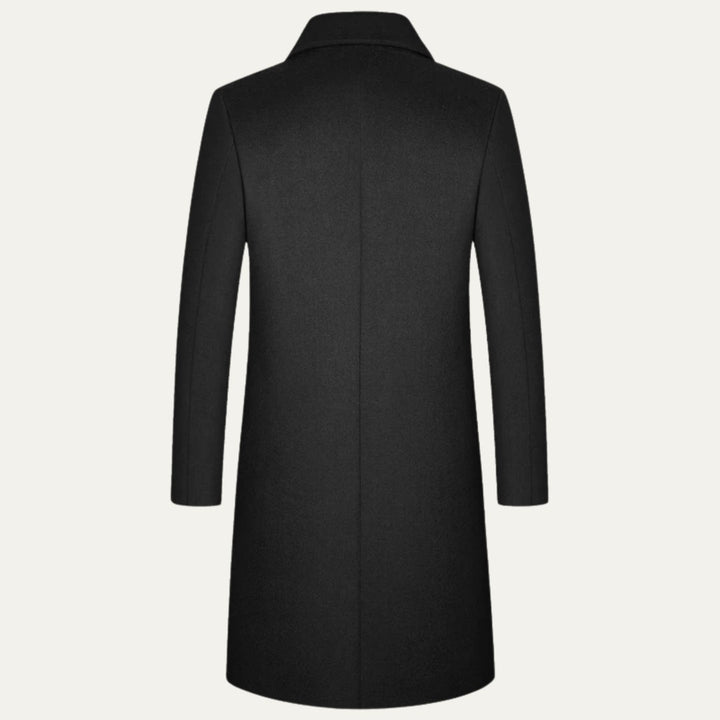 Longline Single-Breasted Coat with Quilted Lining
