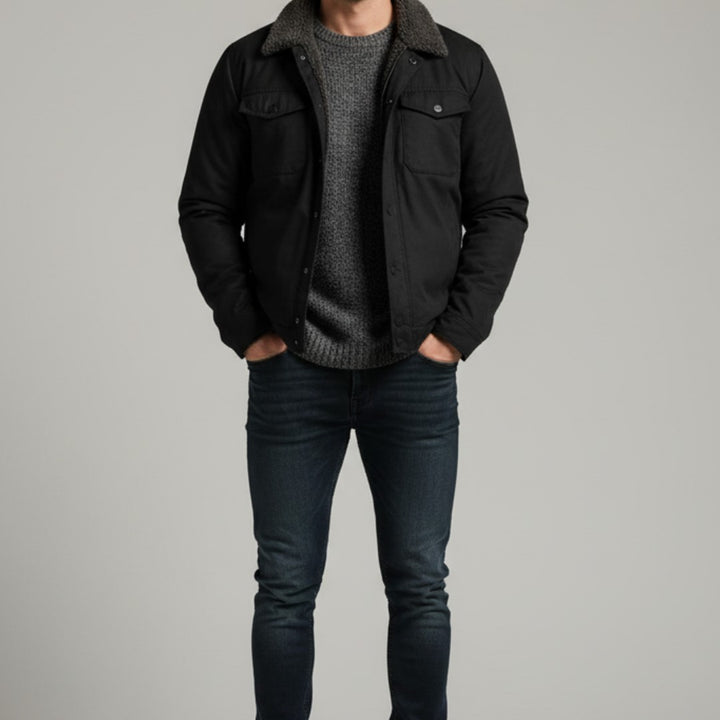 Sherpa-Lined Chest-Pocket Jacket
