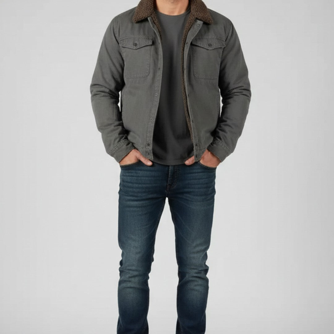 Sherpa-Lined Chest-Pocket Jacket