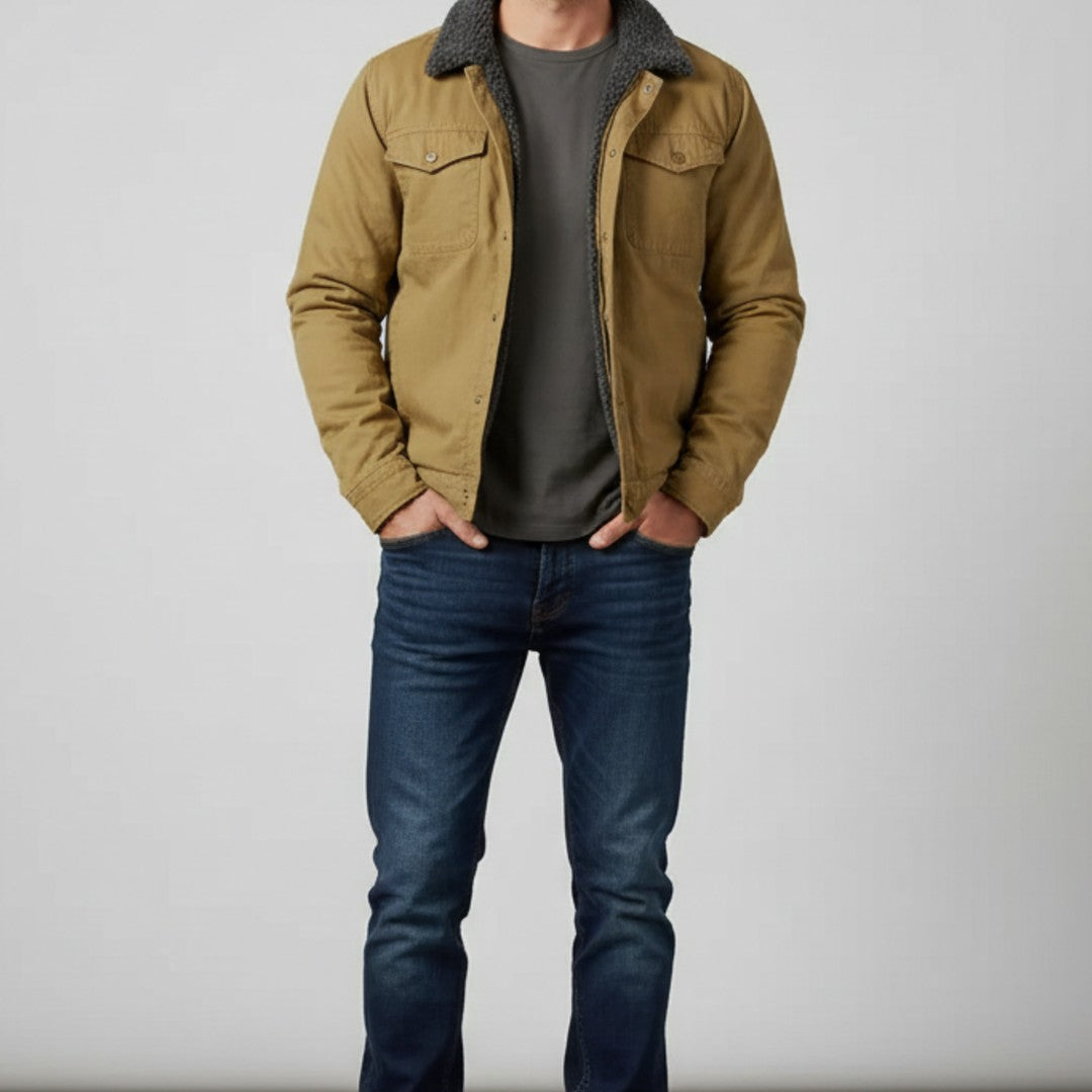 Sherpa-Lined Chest-Pocket Jacket