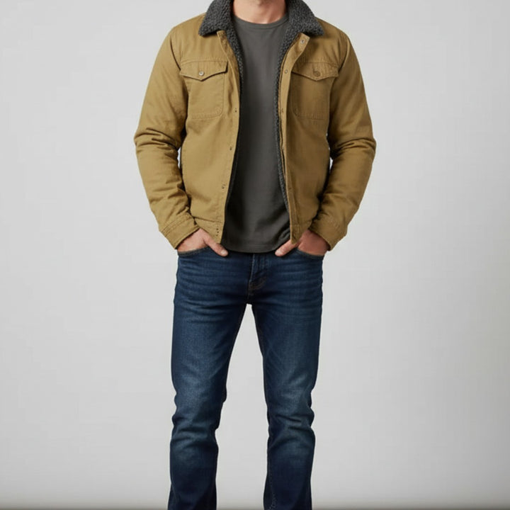 Sherpa-Lined Chest-Pocket Jacket