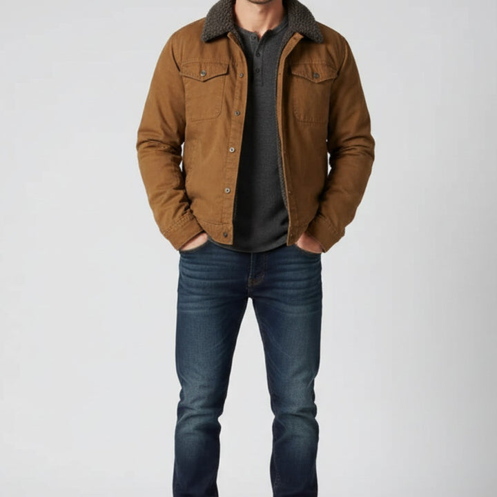Sherpa-Lined Chest-Pocket Jacket