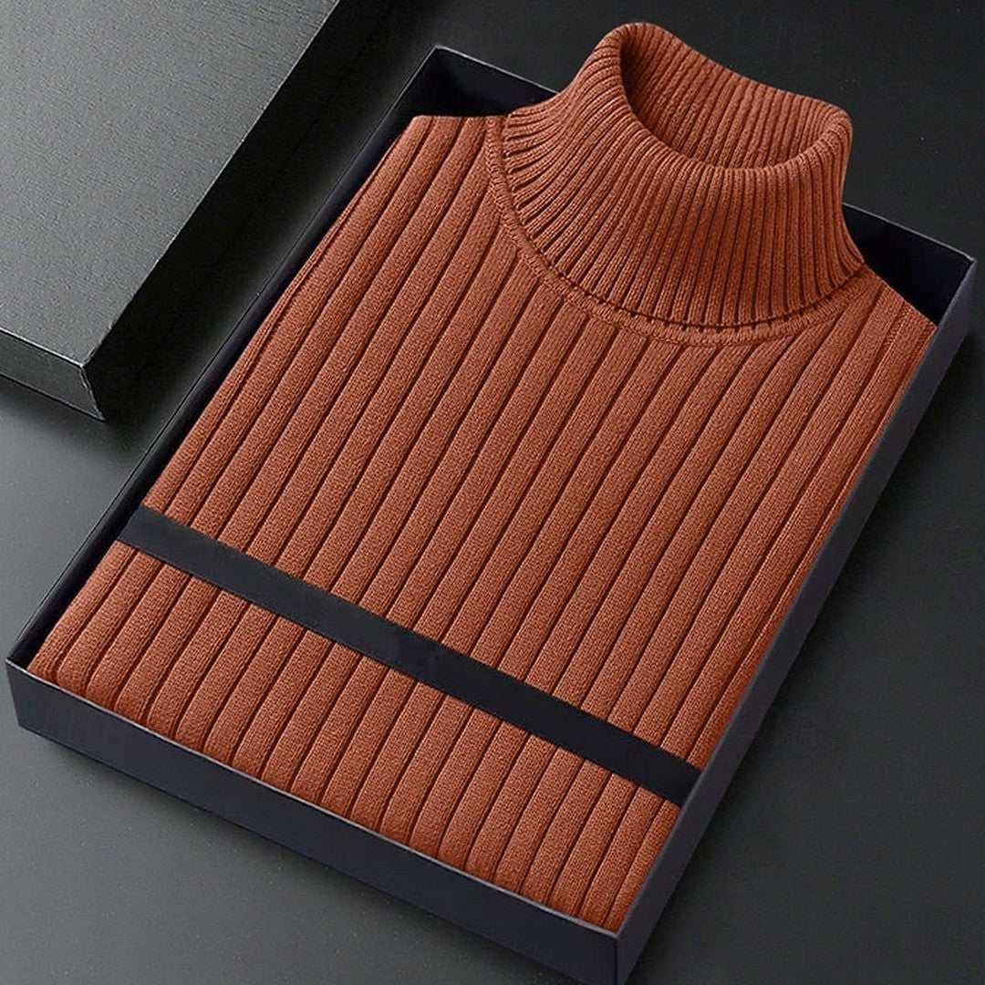 Ribbed Mock-Neck Sweater
