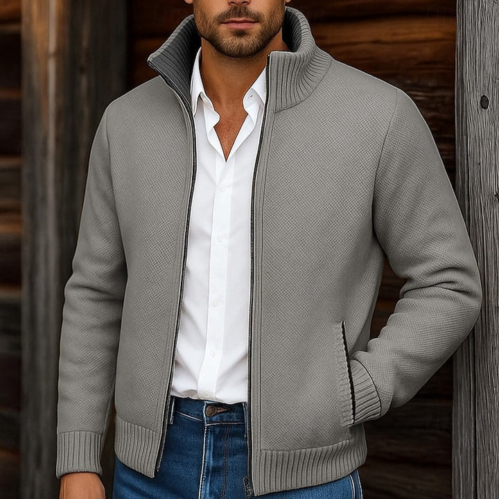Gregory | Stand-Collar Zip Cardigan