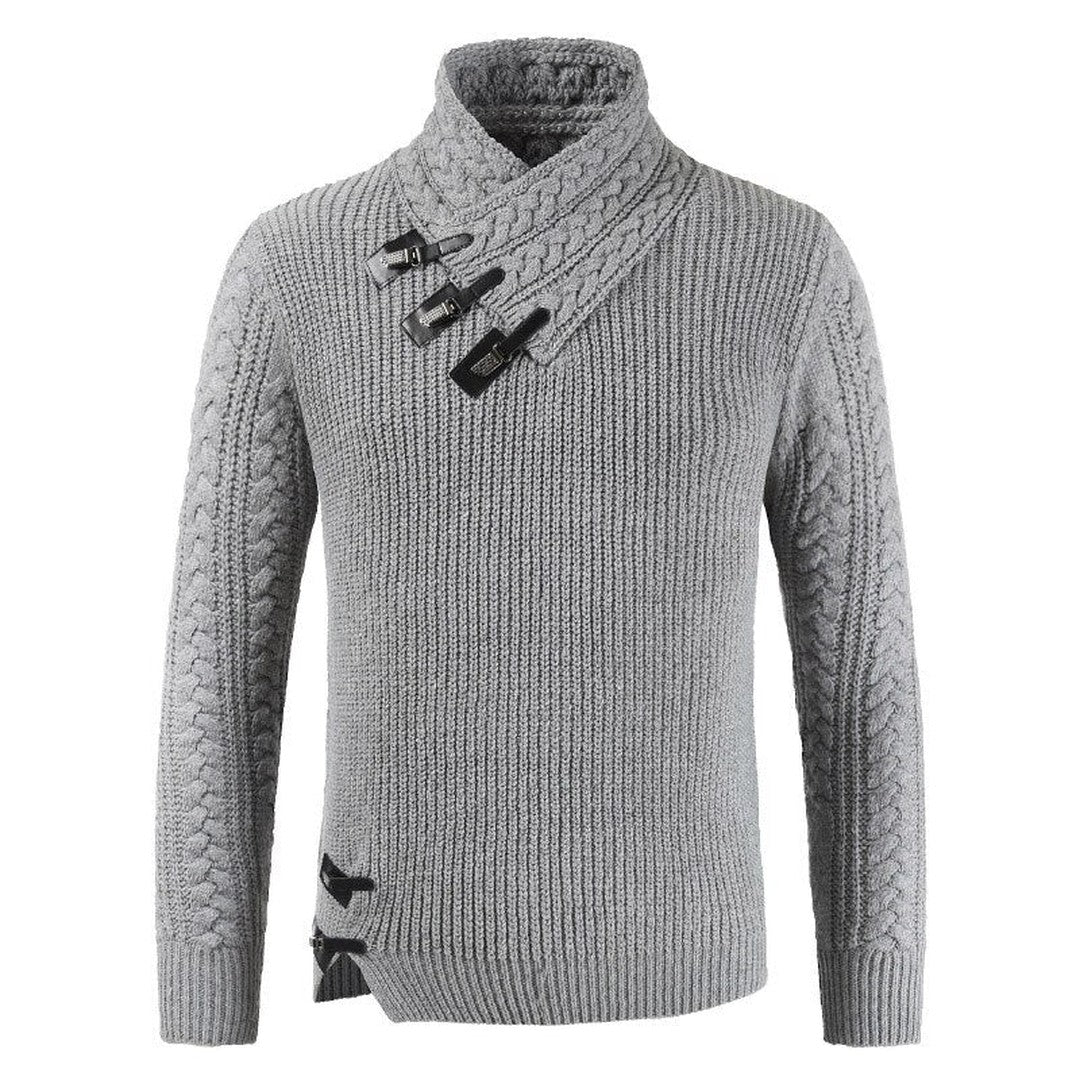 Toggle Closure Shawl Collar Sweater