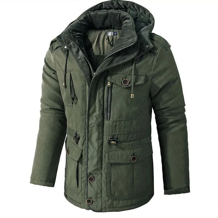 Multi-Pocket Hooded Cotton-Blend Parka