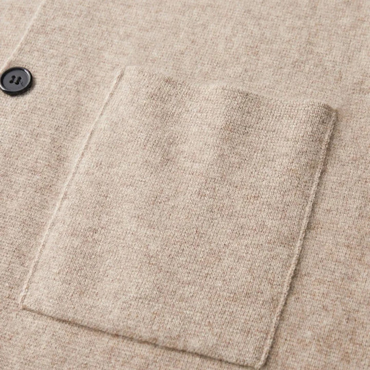 Notch Lapel Knit Blazer Cardigan with Patch Pockets