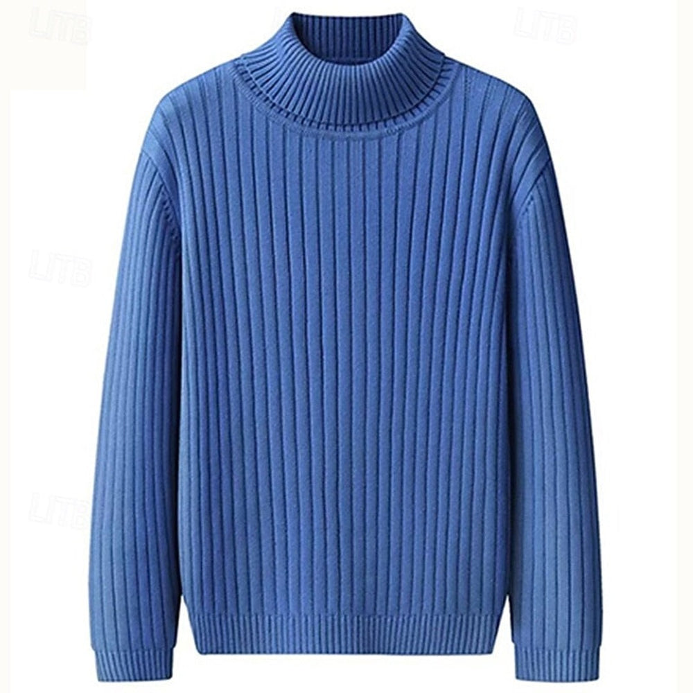 Ribbed Mock-Neck Sweater