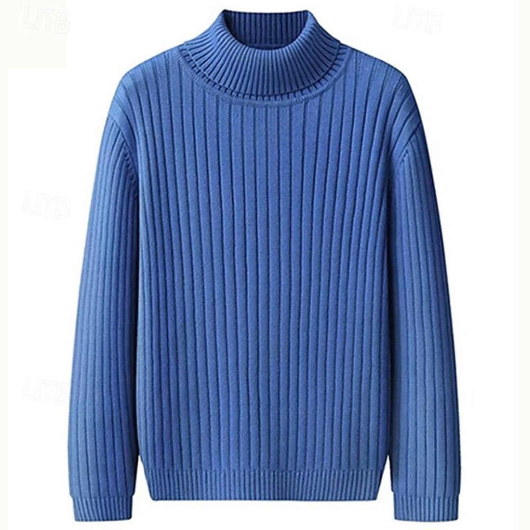 Ribbed Mock-Neck Sweater