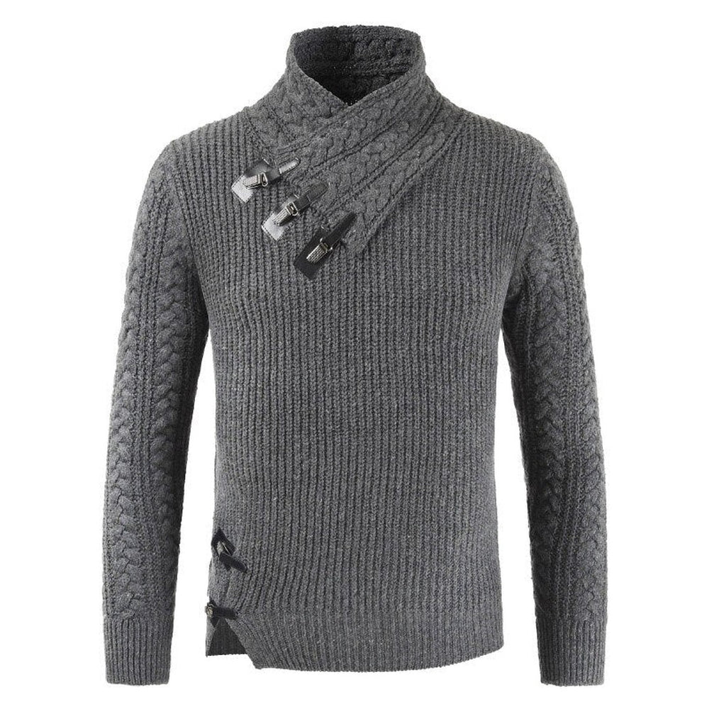 Toggle Closure Shawl Collar Sweater