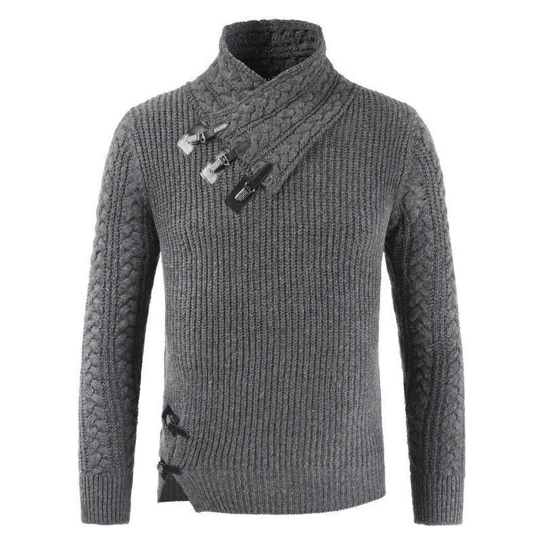 Toggle Closure Shawl Collar Sweater