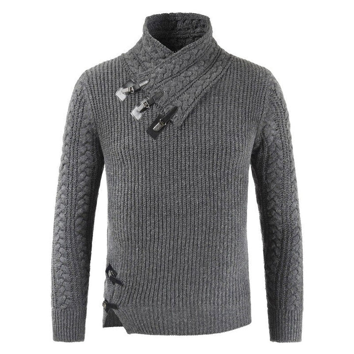 Toggle Closure Shawl Collar Sweater